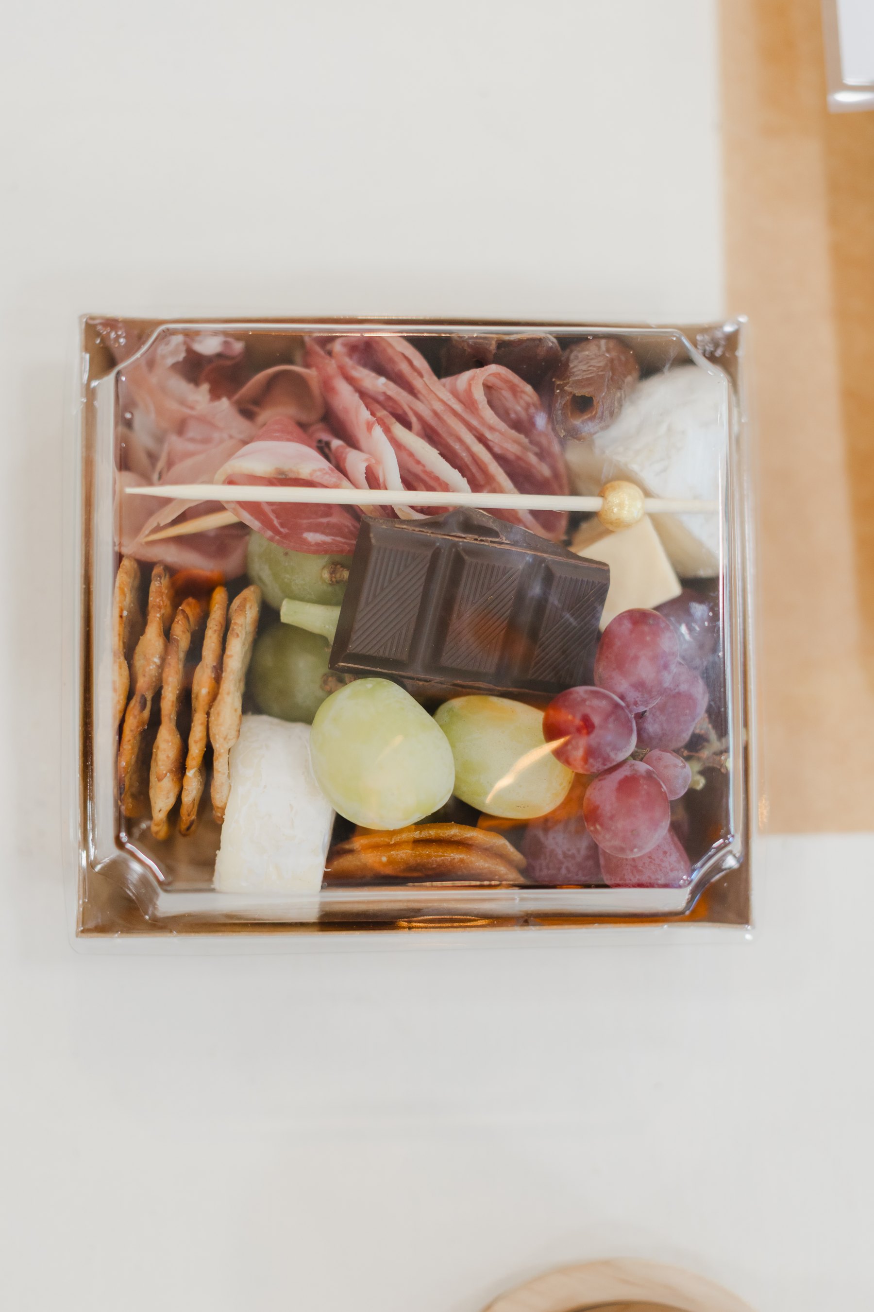 A grazing box set out for a private celebration in the studio
